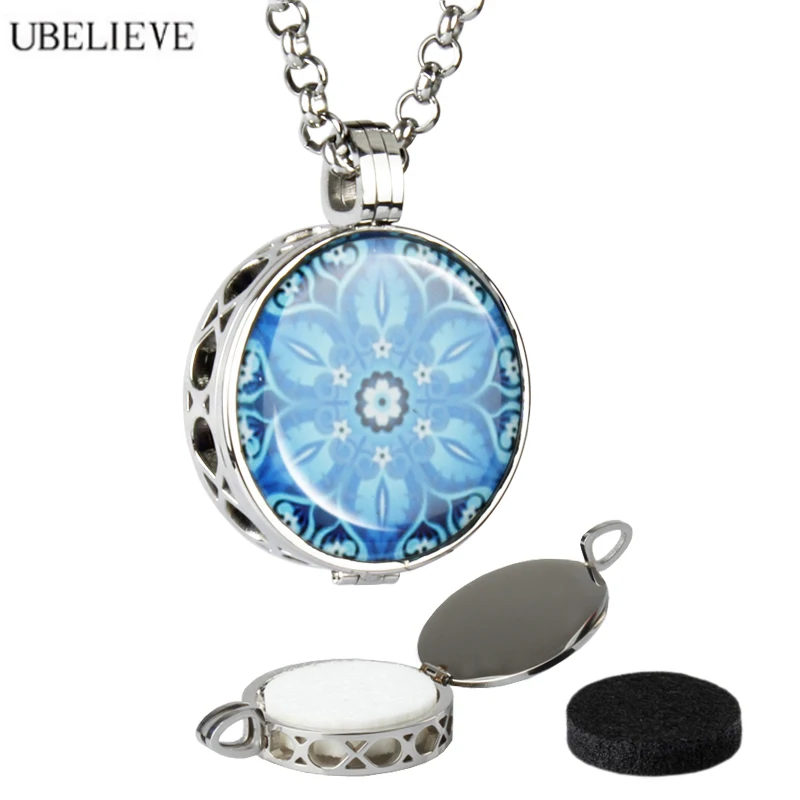 

New 30mm Stainless Steel Photo Picture Perfume Locket Lover Pendant Hollow Out Aromatherapy Diffusing Locket Gift Festival Gift