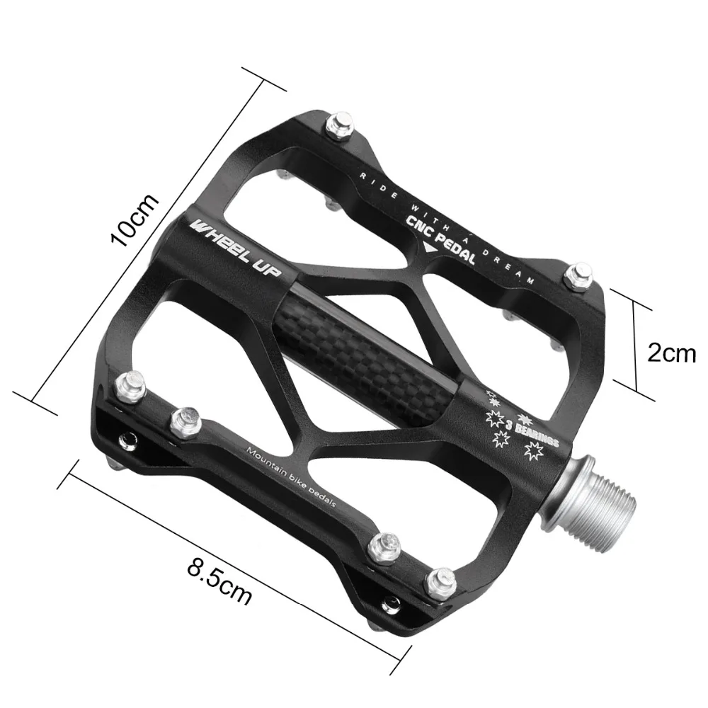 Велосипедные педали из алюминиевого сплава с карбоновой трубкой, педали для горного велосипеда, велосипедные педали с ЧПУ, 3 подшипника, велосипедные педали