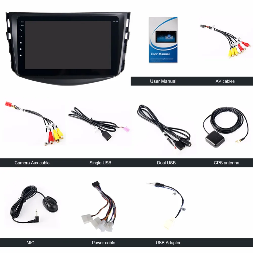 Clearance 8" 1 din Car Radio GPS Android for Toyota RAV4 Navi 2009 2010 2011 2012 Auto Stereo USB AUX WIFI BT HDMI Steering wheel control 14