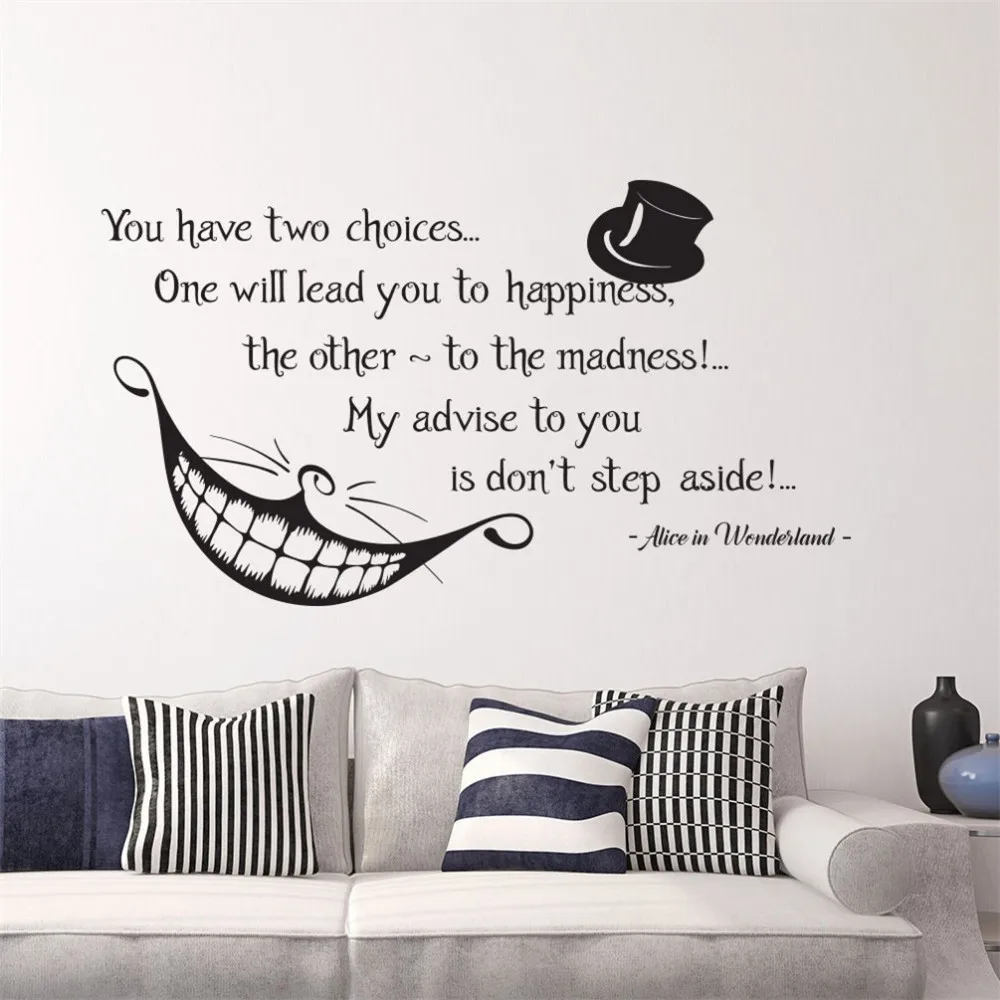 Buon Eo Wall Art Sticker Italian Quote Kitchen Decal Greeting Alice No País Das Maravilhas Citação Adesivos De Parede Decalques Berçário Quarto Dos Desenhos Animados Do