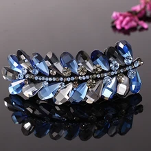 Buena популярные красочные хрустальные аксессуары для волос, стразы в виде листьев для женщин, заколка с листьями, заколки для волос и заколки RM219