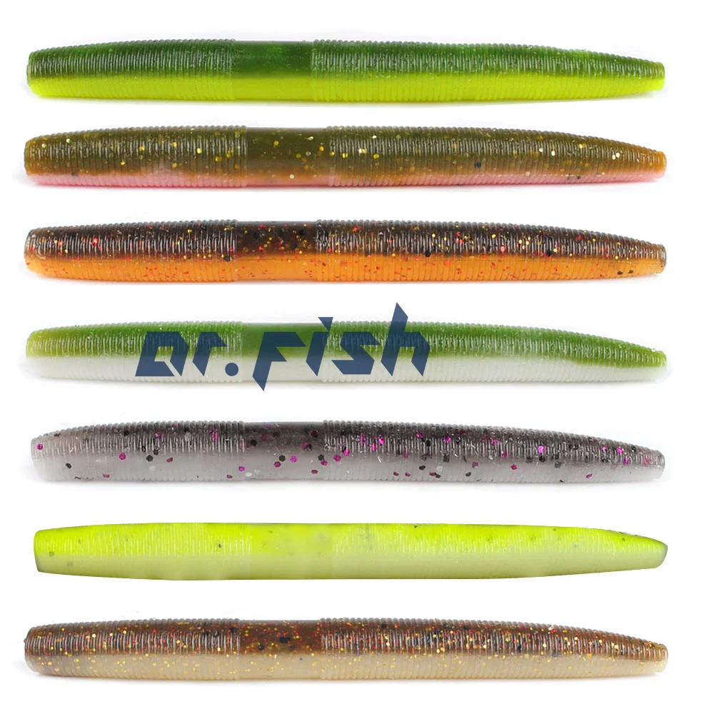Dr. Fish мягкий пластиковый червь Fat WACKY Worm приманка два цвета для ловли окуня Teaxs Carolina