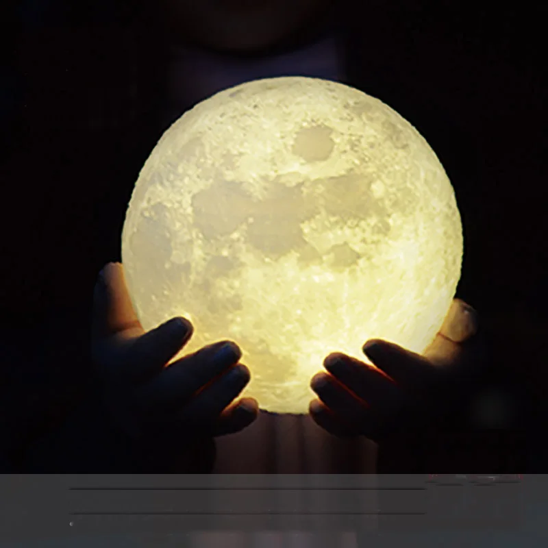 3D Magic Moon Desk Lamp USB LED Night Light Moonlight Gift Touch Sensor