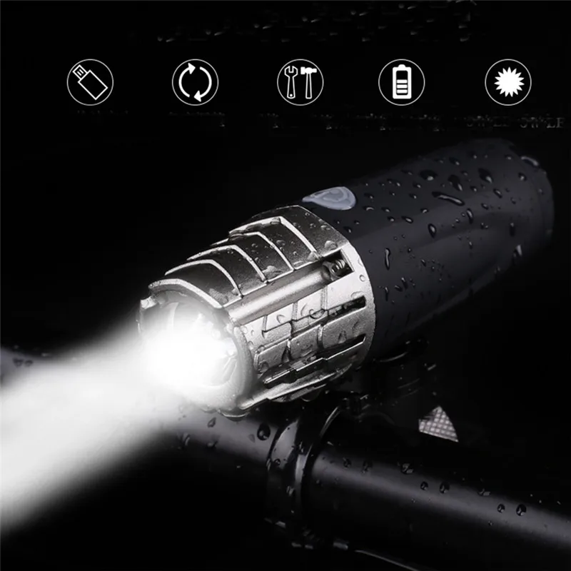 Bicycle Light Waterproof Bike Torch MTB Road USB Chargeable Led Front Lamp Tail Light Set With Cycling bell