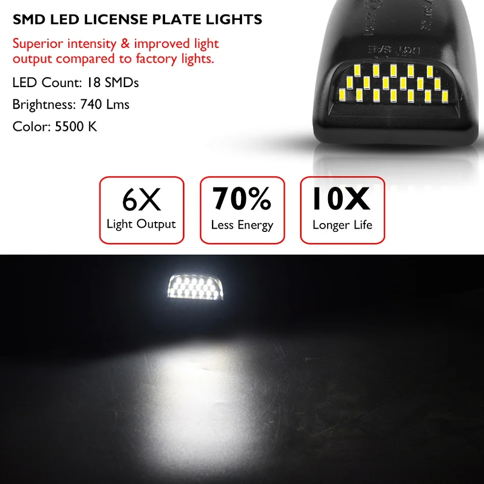Chevy Car LED License Plate Lights Lamp Assembly (1)