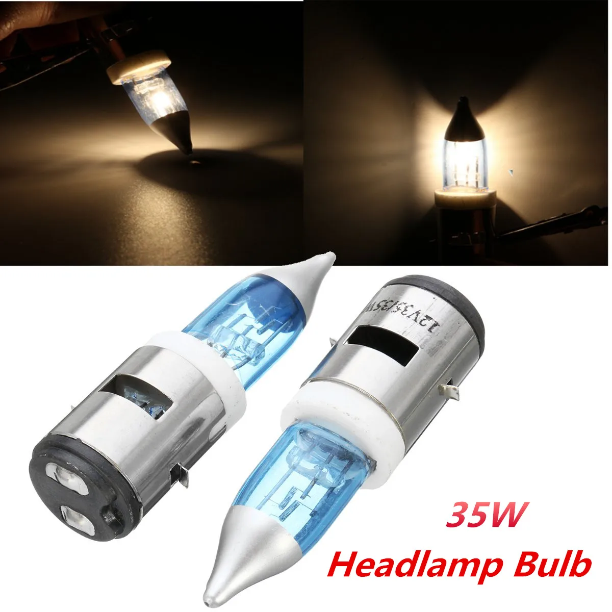 

12V 35W BA20D 12V HID Xenon Lamp Headlight Projector Bulb White Motorcycle Scooter