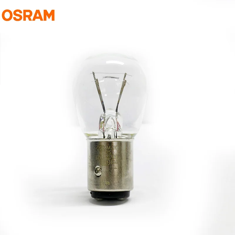 10 шт. OSRAM 7225 P21/4 Вт BAZ15d 12 В S25 оригинальная линия для металлических протезов фары указателя поворота Стоп OEM Автомобильные галогеновые лампы германия OEM