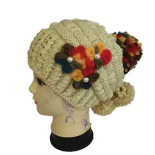 Зимняя мешковатая шапка тамбурной вязки шапочки тамбат Барет ручной работы женские смешанные цвета 11 шт./партия#3450