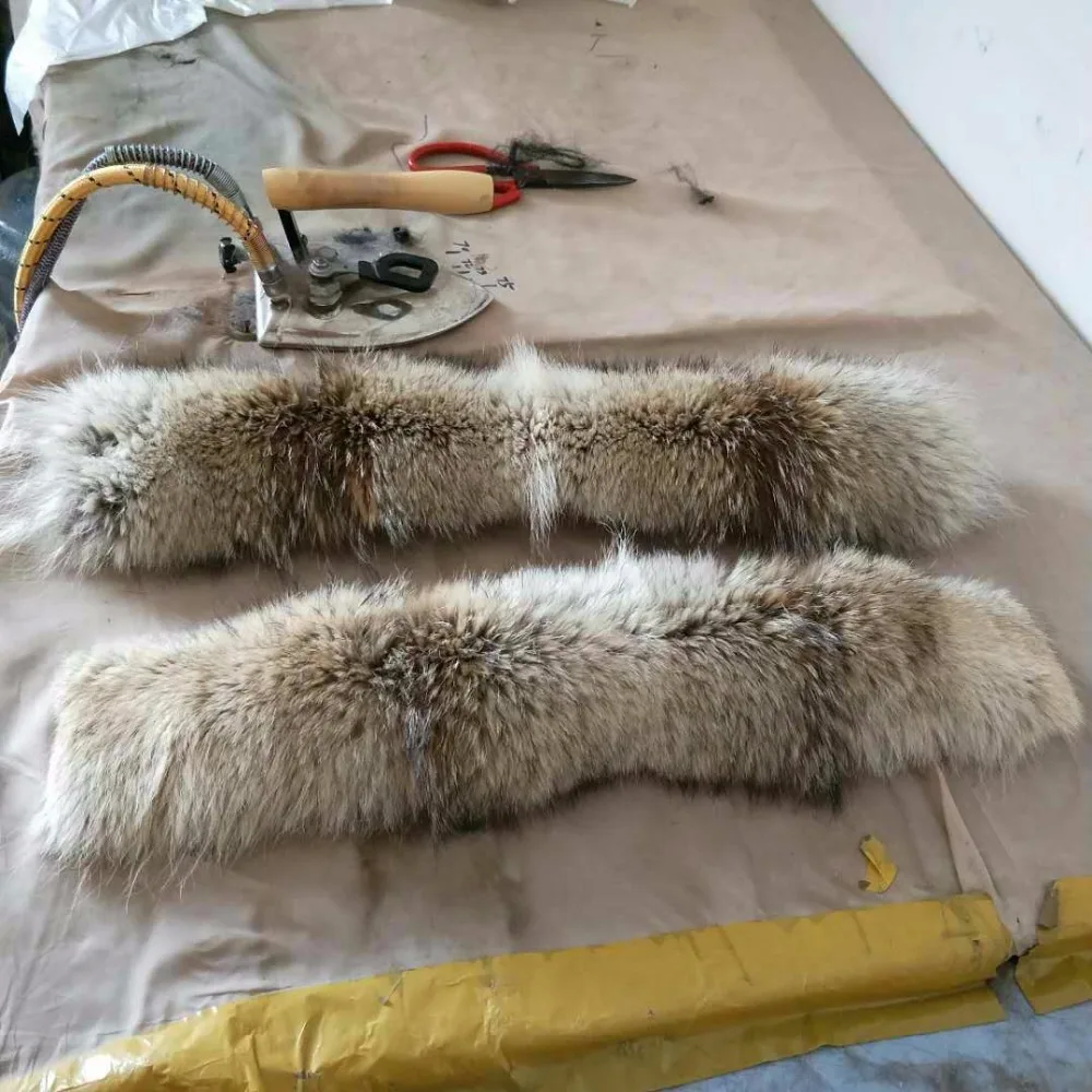 70*15 см воротник из меха Койота/меховая отделка с меховым капюшоном|collar fur|trimmed