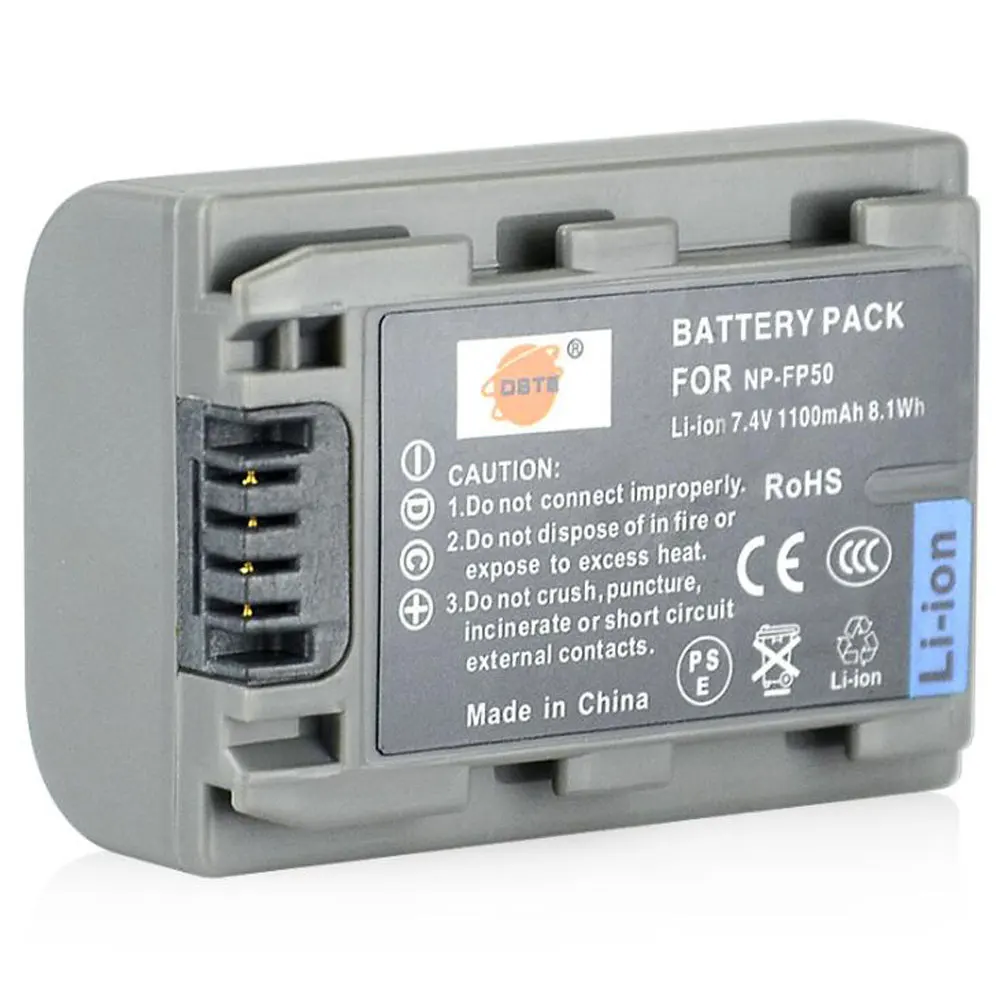 

1PCS 7.4V 1100mAh NP-FP50 NPFP50 NP FP50 Full Decoding Battery for Sony DCR-HC30 40 43E 65 85 94E 96 DCR-SR30 hdr-cx 190 e