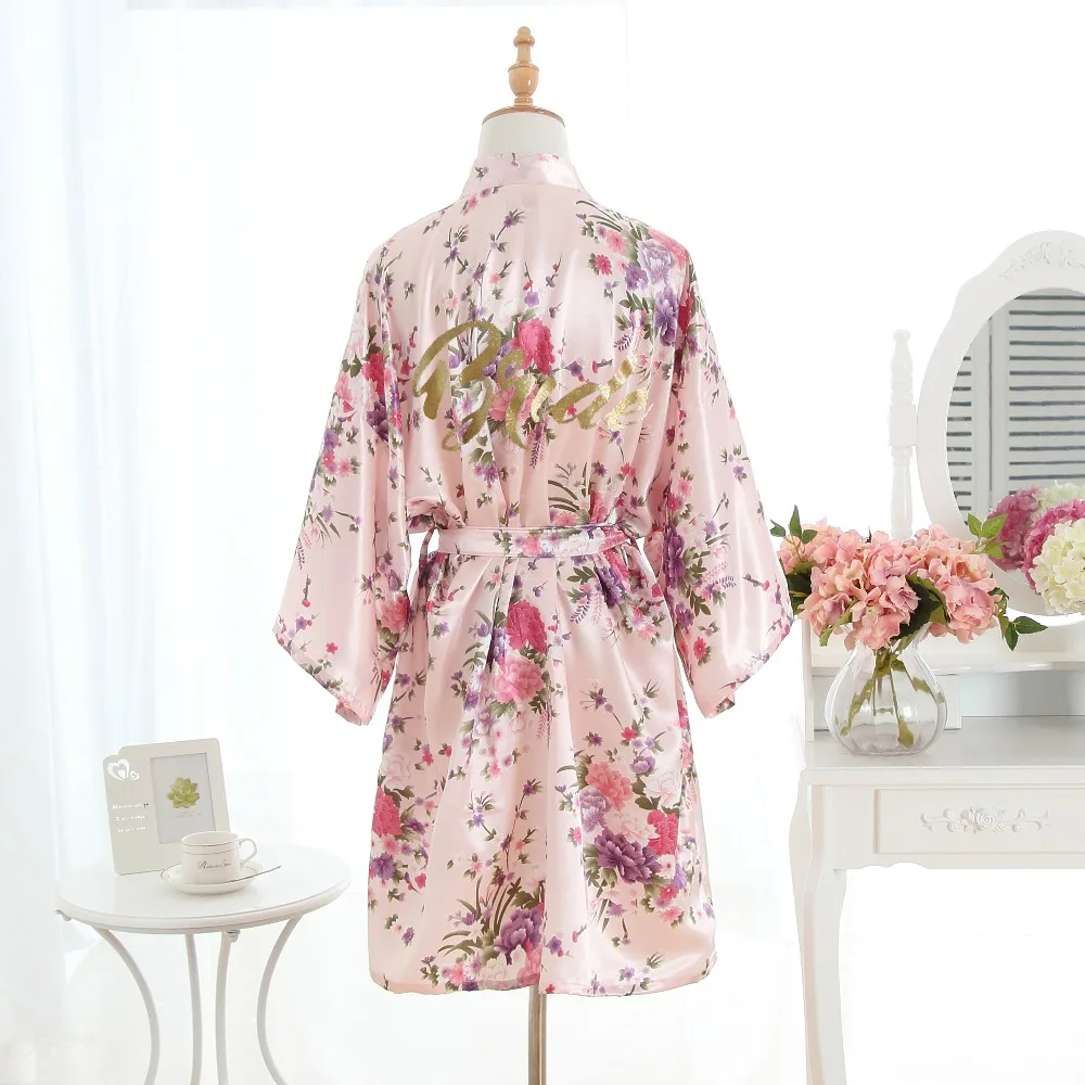

Bride Robes Sleepwear Sexy Floral Robe Wedding Bridesmaid Robes Maid Of Honor Robe Pyjama Female Nightwear Bathrobe Nightdress