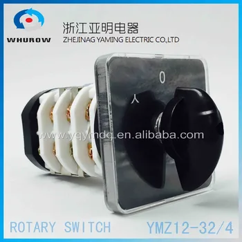 

Changeover switch YMZ12-32/4 selector starter star / triangle electrical rotary cam switch 32A 4 pole 3 position sliver contacts