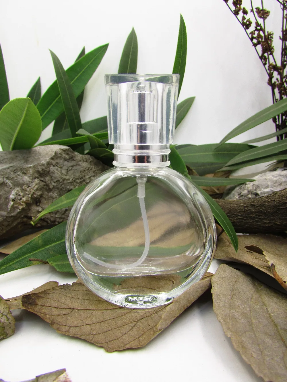 25ml Clear Round Glass Perfume Atomizer Empty Refillable Spray Bottles