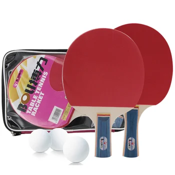 

One Set NEW Beginner Students Table Tennis Bat Racket Long Short Handle Ping Pong Paddle Racket Pimples With Bag And 3 Balls