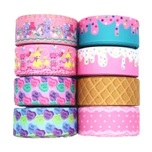 Fitas de gorgurão macias e animais, 25mm 5 jardas, padrão animal bonito, diy, feito à mão, 100% poliéster, 18081807