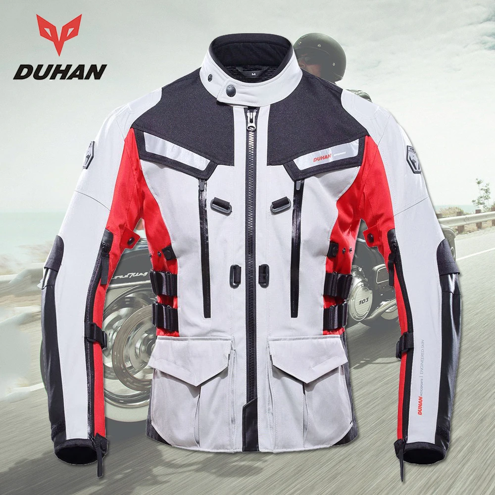 

DUHAN Motorcycle Jacket Waterproof Men Motocross Riding Equipment Gear Cold-proof Moto Jacket Outdoor Waterproof Jacket