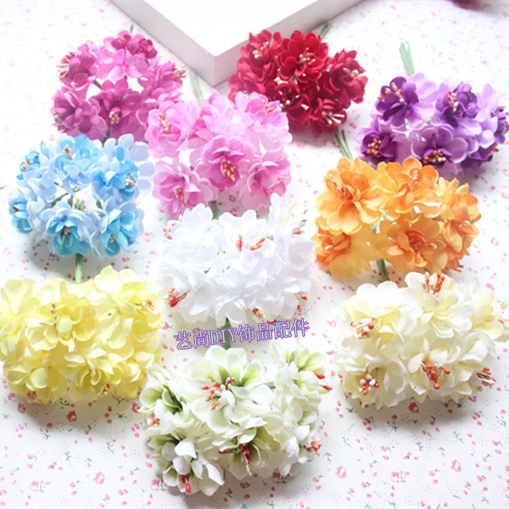 Us 297 28 Off60 Pcs Materiel De Bricolage Gros Petite Prune Bouquets De Fleurs De Tournesol Simulation En Tissu Avec Des Fleurs Decoration In