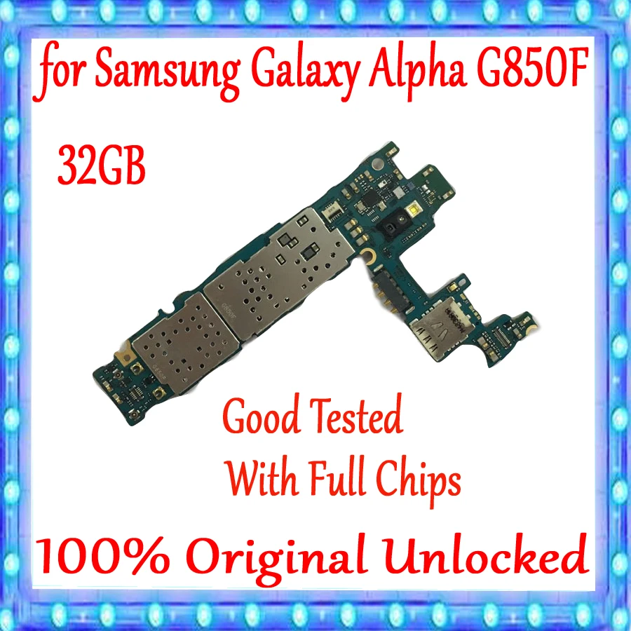 

For Original Samsung Galaxy Alpha G850F Motherboard 32GB Unlocked With Chips Full Unlocked Mainboard Whole Logic Board