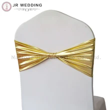 100 шт Цветные лайкра металлический стул полосы с тканевой пряжкой для свадебной вечеринки украшение для стула