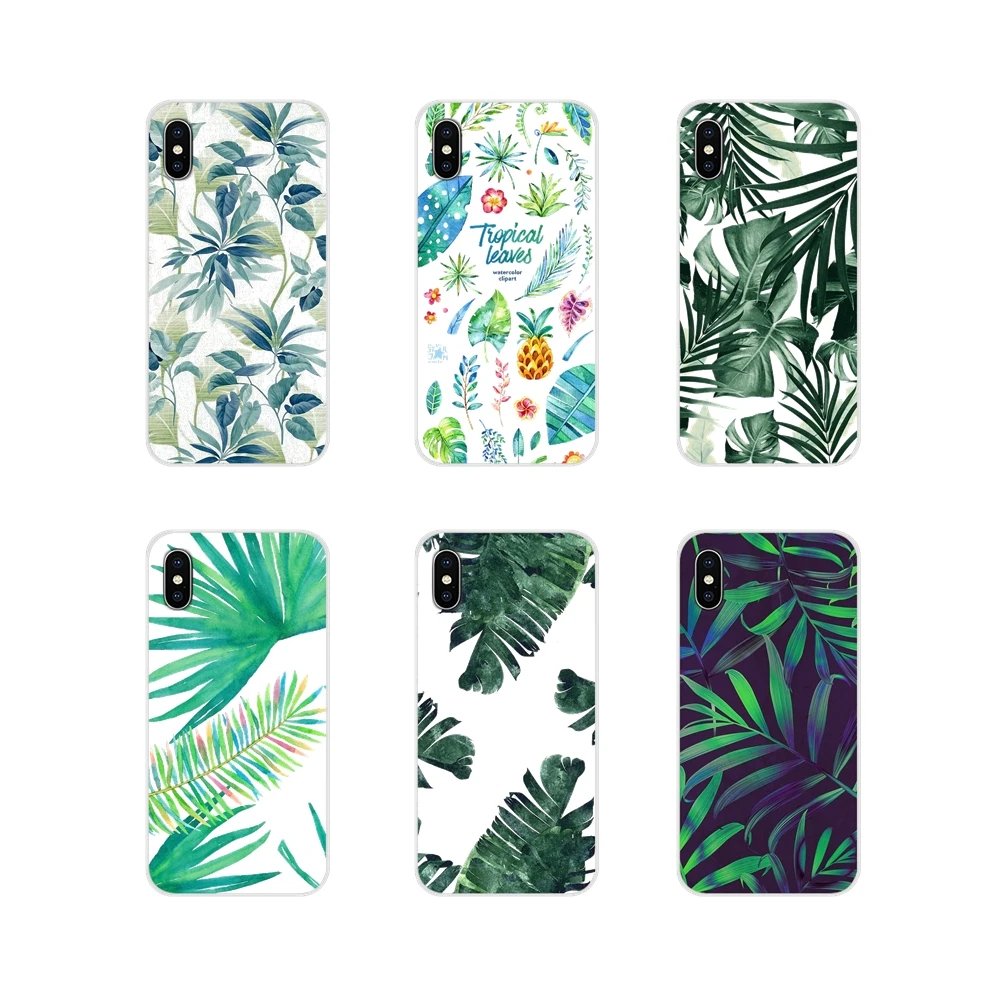 

For Xiaomi Redmi Note 6A MI8 Pro S2 A2 Lite Se MIx 1 Max 2 3 For Oneplus 3 6T TPU Case Covers Tropical plants fresh green leaves
