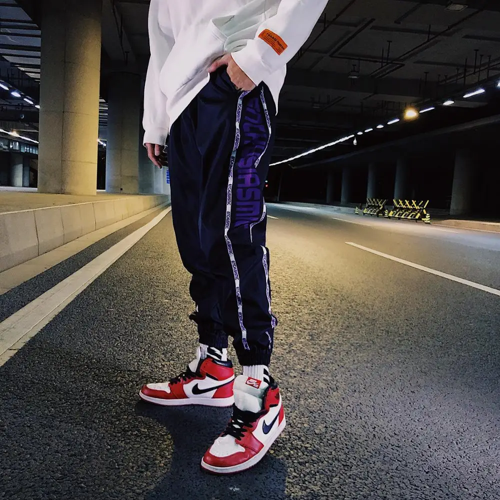 Новые брендовые Модные осенние мужские джоггеры enchusmic в молодежном стиле, повседневные штаны в стиле хип-хоп с эластичным поясом