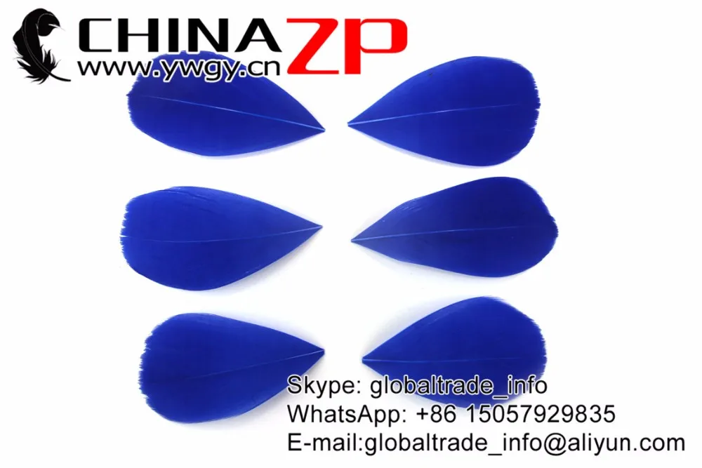 Royal Blue Trimmed Goose Feathers Jewerlry DIY Decorations (5)