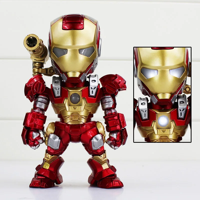 IRON MAN Light-Emitting Function Black Gold Iron Man Helmet Action Figure  Mark 3 Action Figure Collectible Toys