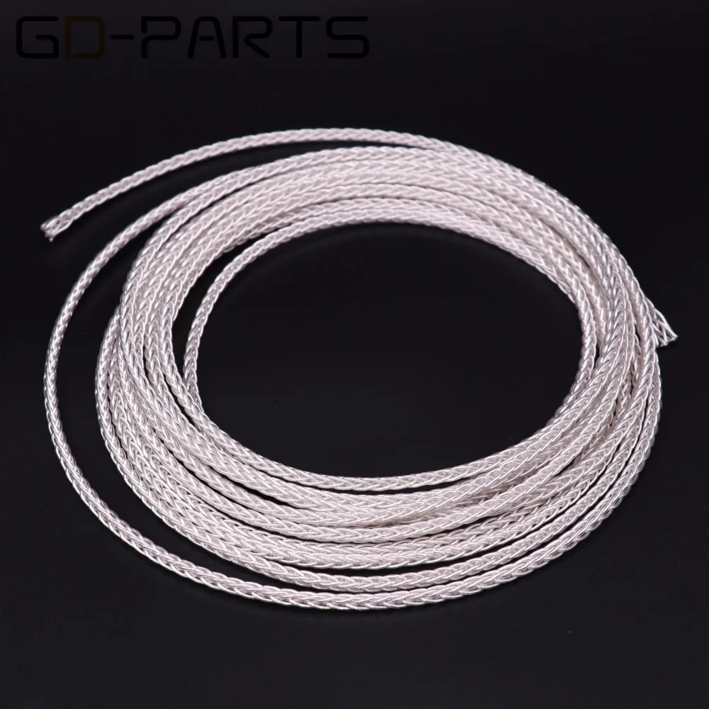 GD PARTS высокочистый тфэ Серебряный OCC кабель для наушников Hifi аудио гарнитура наушники обновленный провод 8