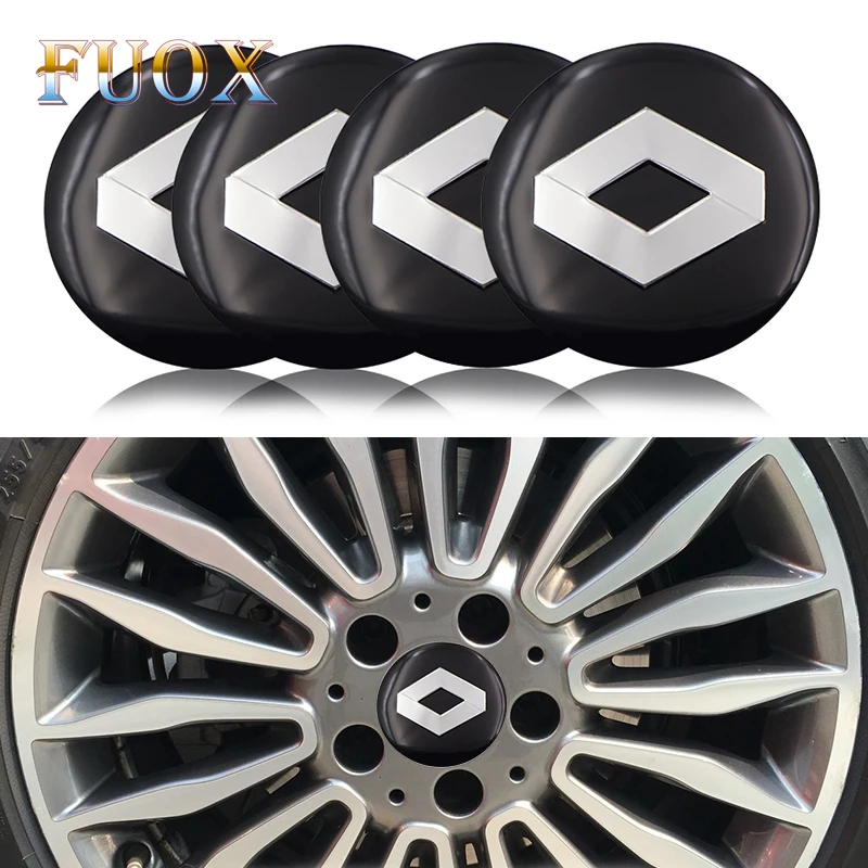 

4Pcs Wheel Center Hub Cap Stickers 56.5mm emblems For Renault Megane 2 3 Duster Logan Clio Laguna 2 Captur Car Styling