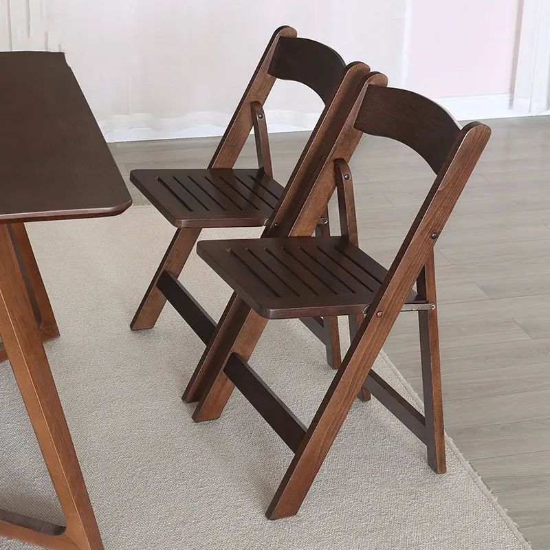 Full Wood Dining Chair Folding Chair Japanese Style Simple Chair