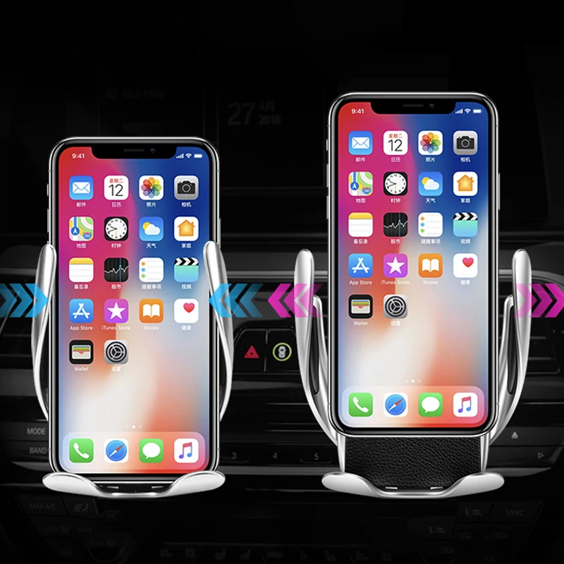 Car Mount Qi Wireless Charger Holder For iPhone X XS Max Xs XR 8 Plus Support 10W Fast Charging Car Phone Holder In Car Air Vent