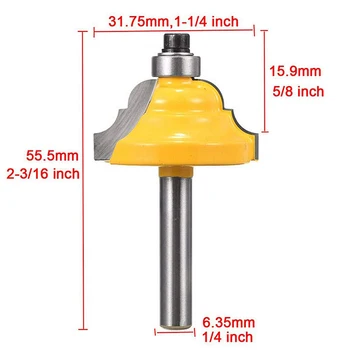

1/4" Shank Router Bit Roman Ogee Double Edging Router Bit Milling Cutter For Woodworking Tool