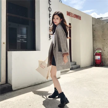 

Plaid Women's Jacke Blazer Women Female Woman Coats Lady's Sweater Woman Suit Women's Suits Spring Jacket