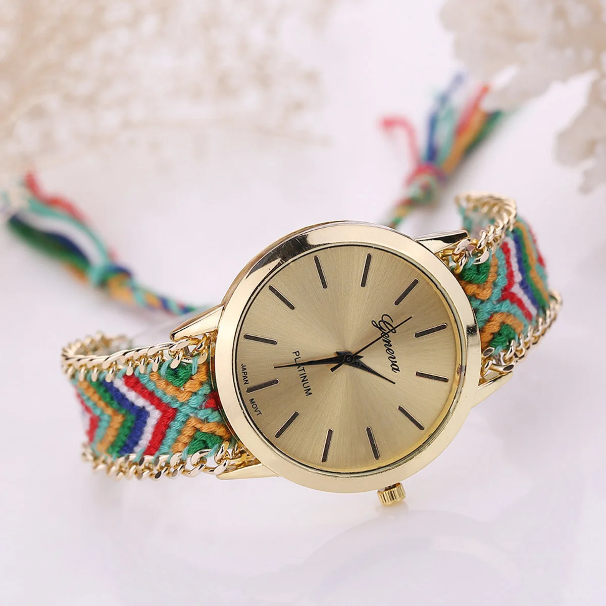 Fashion Handmade Casual Geneva Quartz Women Girls Braided Colorful Friendship Bracelet Watch Relogio Feminino Gift Dress Watches