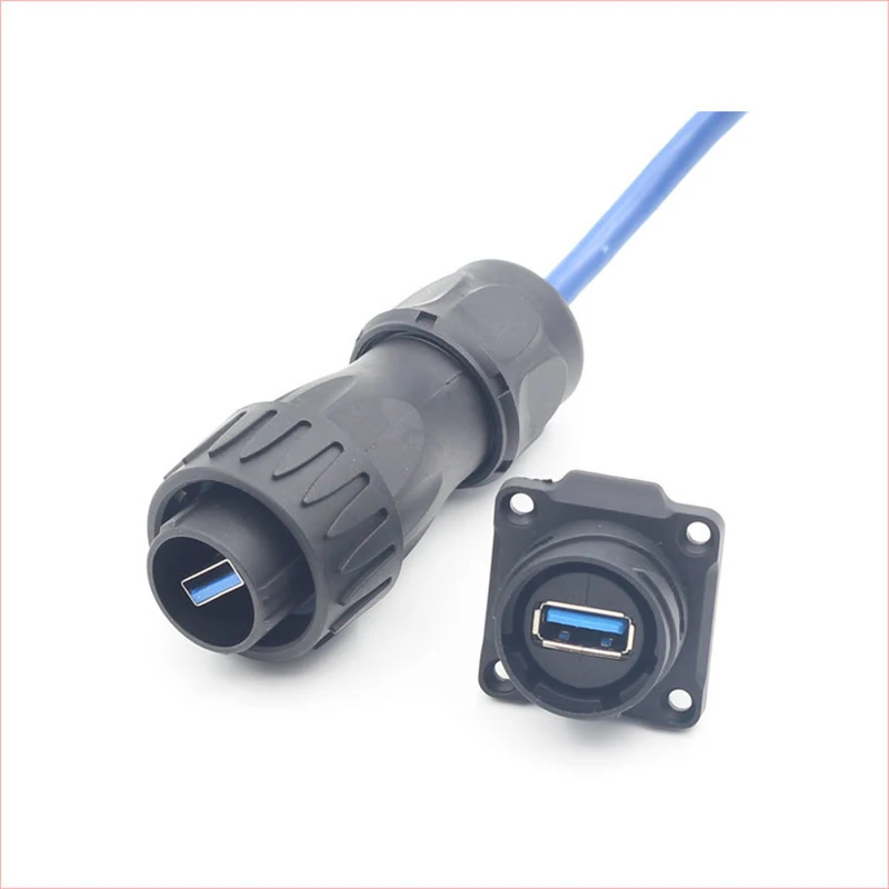 

10pcs IP67 USB3.0 Waterproof Connector 30V USB Waterproof Aviation Plug and Socket 2.0 Data Communication Socket