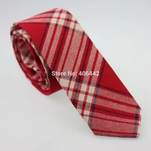 Yibei Coachella Галстуки тонкий хлопок Средства ухода за кожей Шеи Галстук Человек темно-Бежевый и красный цвета сетки проверяется Галстуки Мода 6 см узкие Средства ухода за кожей шеи галстук для для мужчин Сорочки выходные для мужчин
