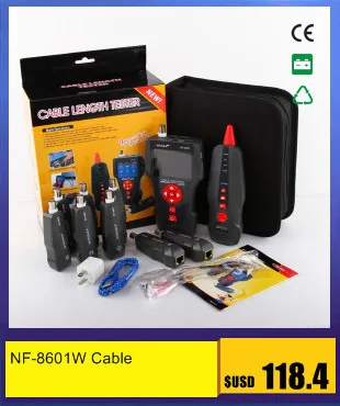 NF-868 цифровой кабель тестовый er трекер для RJ45, RJ11, BNC, USB, анти-помех металлический кабель тест перекрестных помех/короткого замыкания/длина NF_868