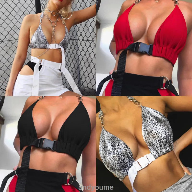 

Womens Ladies Front Buckle Bralette Bralet Bra Halter Unpadded Solid Color Bra One Size For Cool Girs