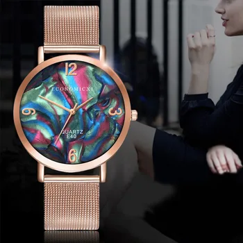 

Fashion Ultra thin Women Watches Rose Gold Stainless Steel Band Quartz Wrist Watch Featured Splicing Dial Analog New Clock XB40