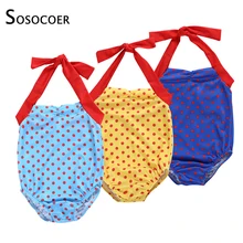 SOSOCOER/купальник в горошек для девочек; купальник на завязках; детская одежда; летняя детская пляжная одежда; костюм