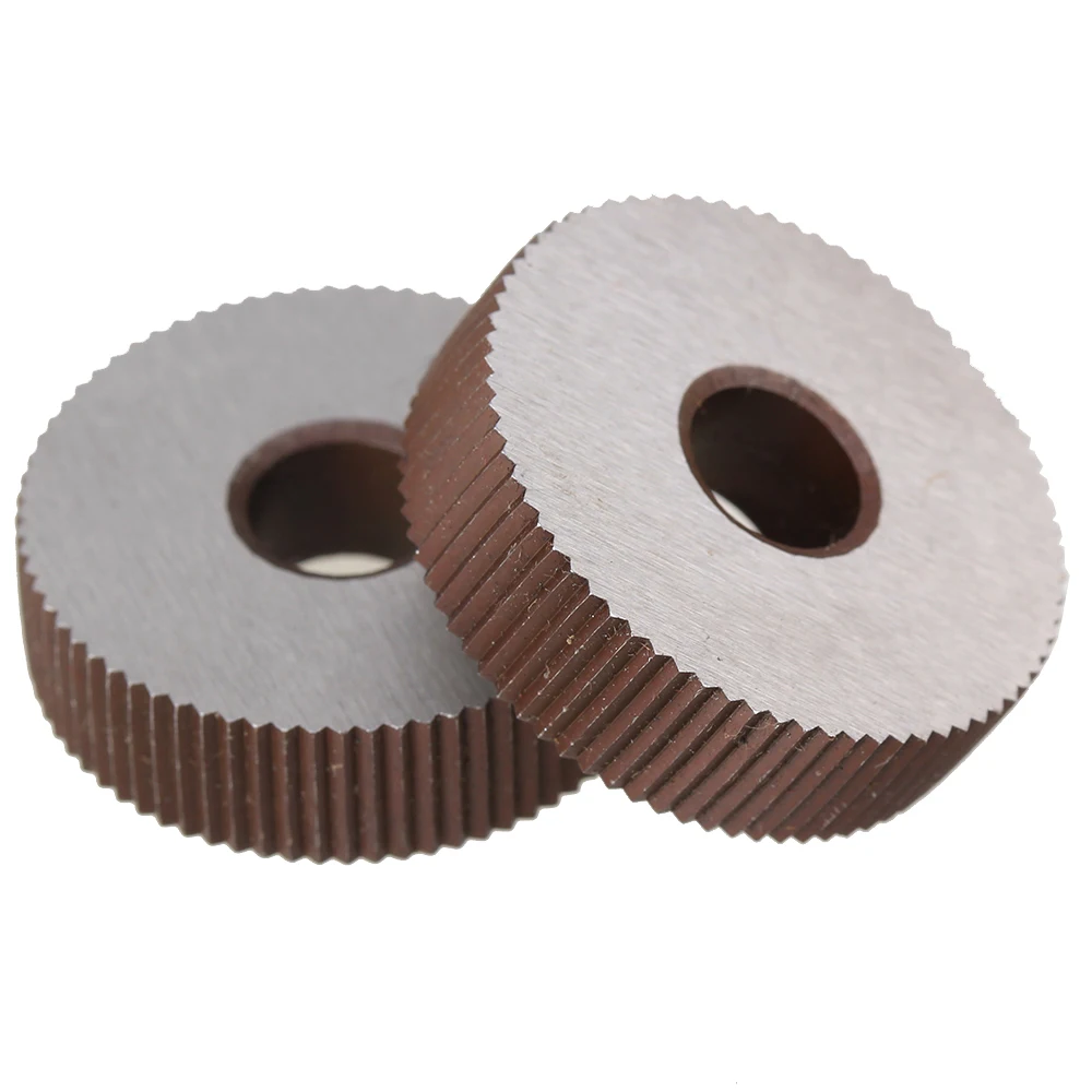 2Pcs Strength Gear Hob Straight grain 1.0mm Wheel knurl HSS Wheel Knife Knurled Machine Tools Accessories Lathe Embossing
