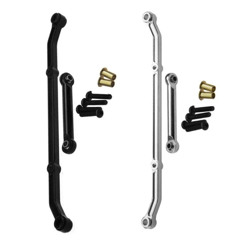 Kopen Zwart Sliver Aluminium Stuurstangenstelsel Link Arm voor 1 10 RC Rock Crawler Axiale SCX10 Parts M15