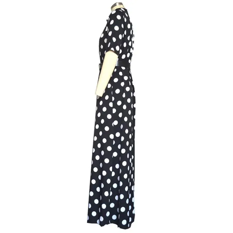 KANCOOLD платье модное сексуальное женское платье с коротким рукавом в горошек с лоскутным поясом свободное платье в стиле бохо пляжное длинное женское платье 2018AUG1