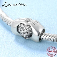 Подарок на день матери любовь вручную с чешскими бусинами для изготовления ювелирных изделий 925 пробы серебро подходит к оригинальному браслету Pandora