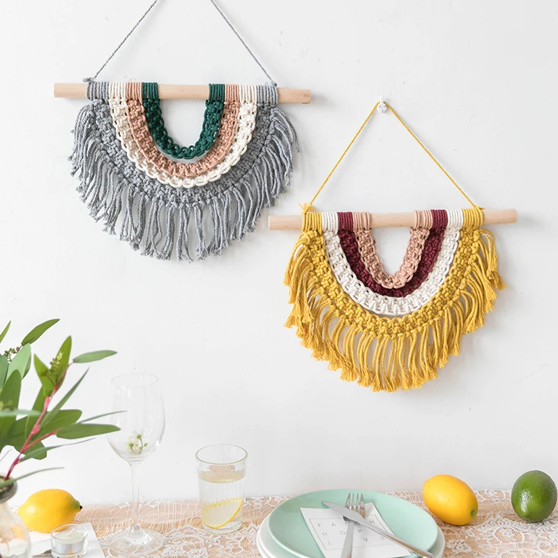 

Boho Decor Macrame Wall Hanging Hand-woven Creative Tapestry B&B Women's Cake Shop Home Decoration Accessories Wall Decor