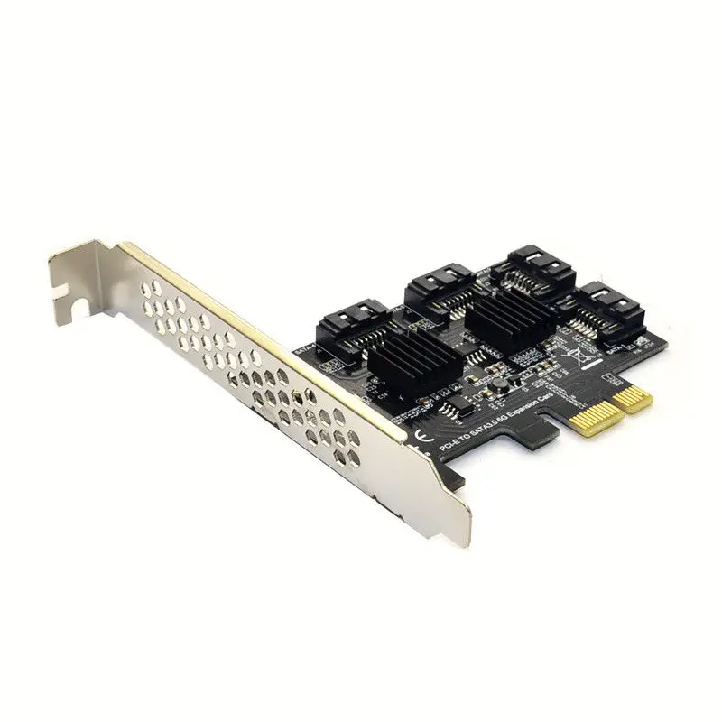 Pcie Pci Express 6G Sata3.0 4-Порты и разъёмы Sata Iii расширения карты контроллера адаптер/конвертер Pcie Riser плата адаптера