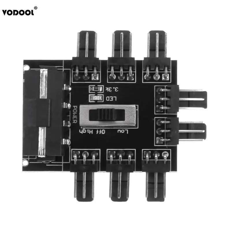 VODOOL DIY 4 контакта/3 контакта 8 каналов 12 В SATA компьютерный чехол охлаждающий