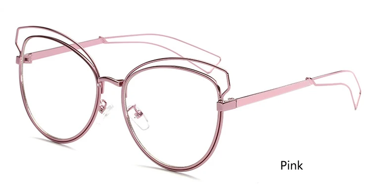 Ralferty стильные негабаритные очки для глаз кошки женские компьютерные очки ретро золотые очки женские оптика аксессуары для глаз 2217 - Цвет оправы: Розовый