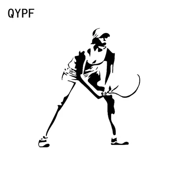 

QYPF 12.5*14.7CM Fashion Tennis Decor Car Modelling Sticker Vinyl Silhouette High Quality Accessories C16-1598