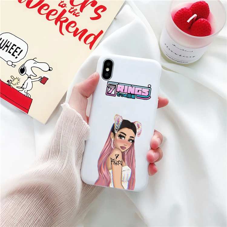 Ariana Grande-7 кольца цветной Мягкий силиконовый чехол для телефона для iPhone 6 6s 7 8 6plus 7plus 8plus x XS XR XSMAX 11 Pro - Цвет: BHSR-20274